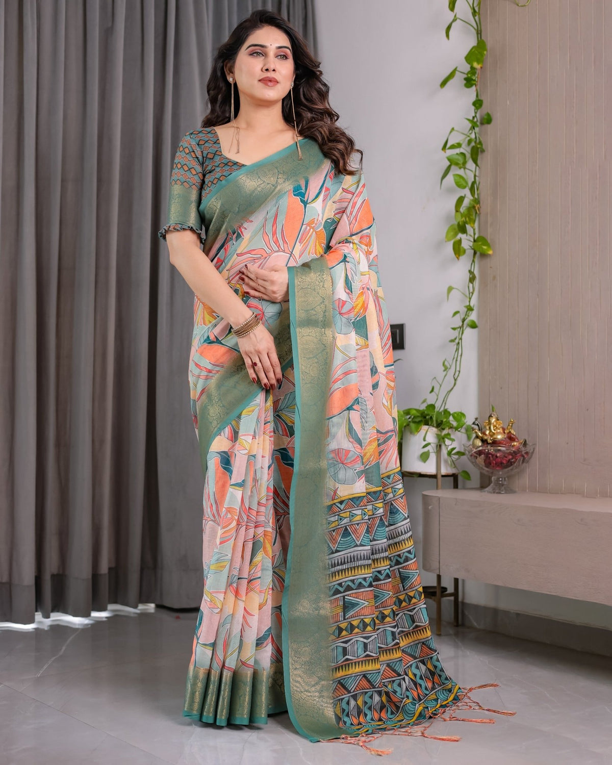 Amrah Wholesale Sh LJ 08 To 14 Handloom Linen Saree - Amrah Wholesale