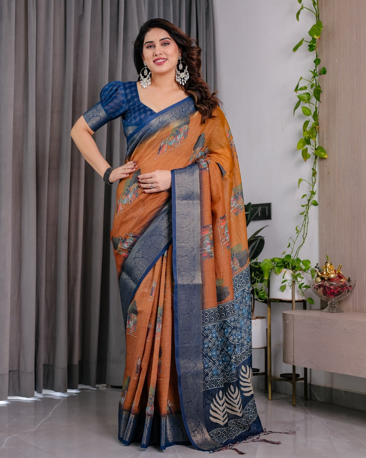 Amrah Wholesale Sh LJ 15 To 21 Handloom Linen Saree - Amrah Wholesale