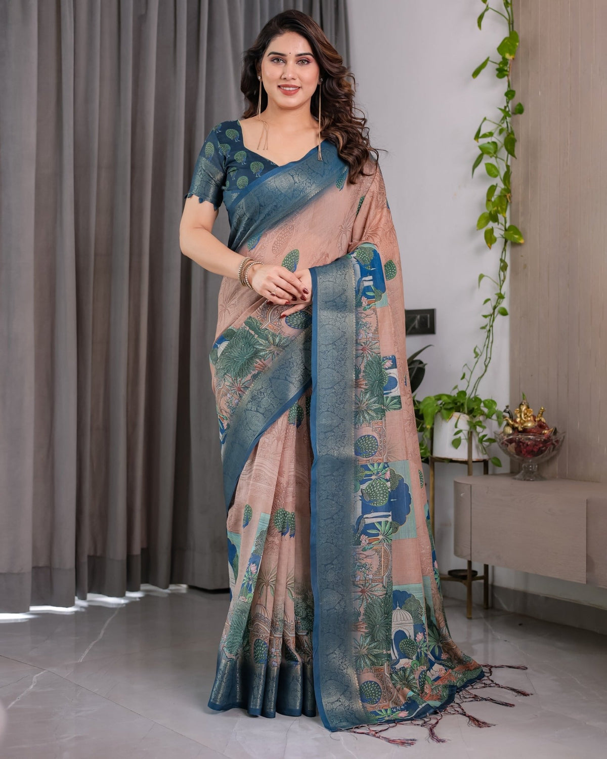 Amrah Wholesale Sh LJ 15 To 21 Handloom Linen Saree - Amrah Wholesale