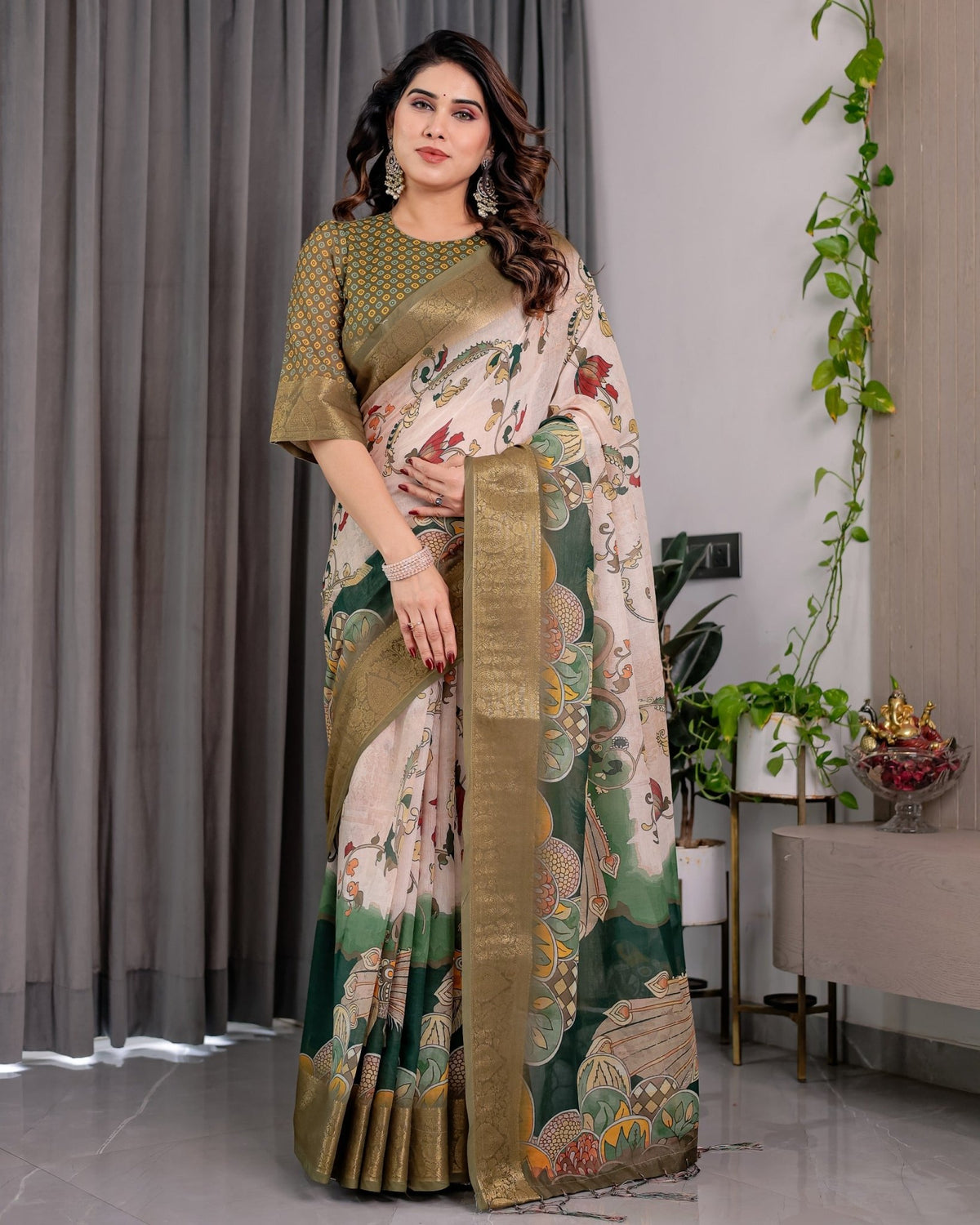 Amrah Wholesale Sh LJ 15 To 21 Handloom Linen Saree - Amrah Wholesale