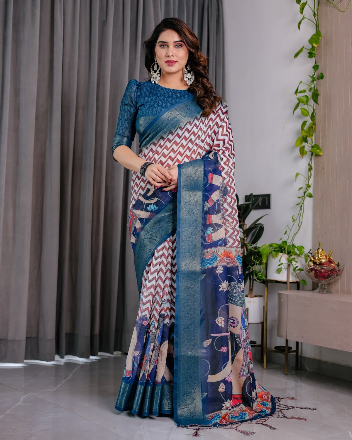 Amrah Wholesale Sh LJ 15 To 21 Handloom Linen Saree - Amrah Wholesale