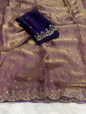Amrah Wholesale Shradha Ah Fendi Satin Sequence Party Wear Saree - Amrah Wholesale