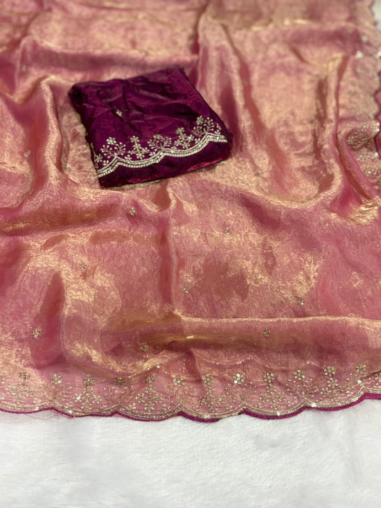 Amrah Wholesale Shradha Ah Fendi Satin Sequence Party Wear Saree - Amrah Wholesale
