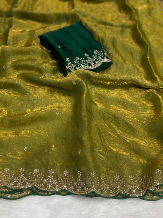 Amrah Wholesale Shradha Ah Fendi Satin Sequence Party Wear Saree - Amrah Wholesale