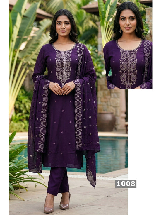 Amrah Wholesale Shree D No 1001 To 08 Barlin Kurti Pant Dupatta Set - Amrah Wholesale