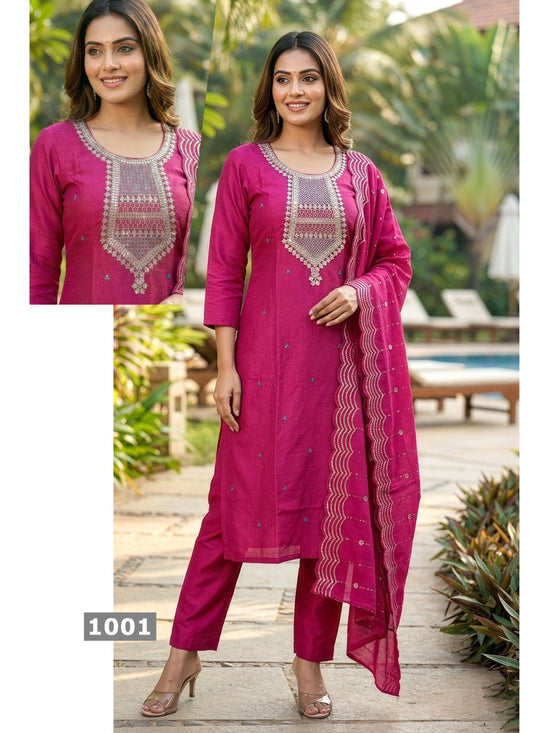 Amrah Wholesale Shree D No 1001 To 08 Barlin Kurti Pant Dupatta Set - Amrah Wholesale