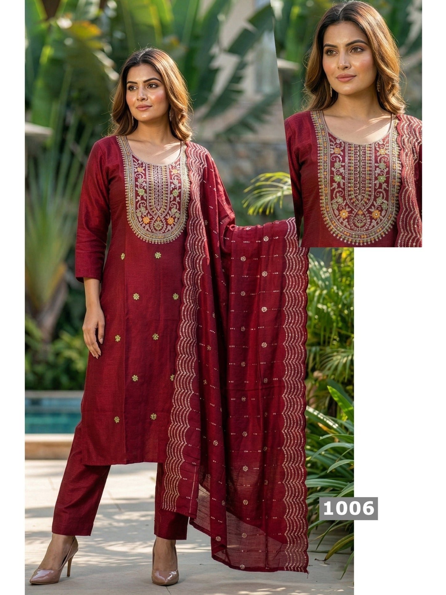 Amrah Wholesale Shree D No 1001 To 08 Barlin Kurti Pant Dupatta Set - Amrah Wholesale