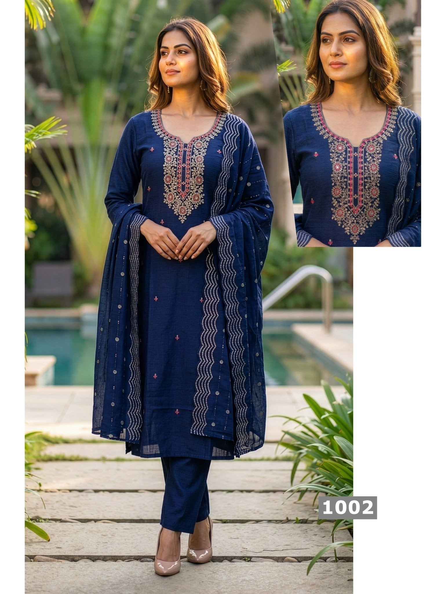Amrah Wholesale Shree D No 1001 To 08 Barlin Kurti Pant Dupatta Set - Amrah Wholesale