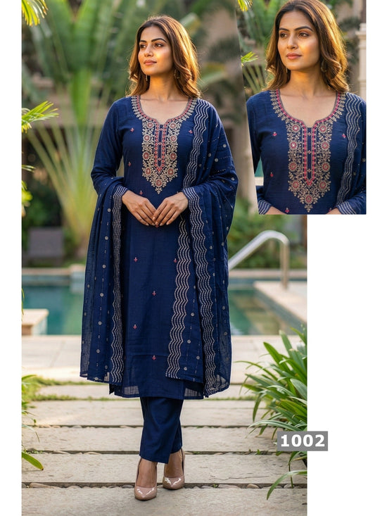 Amrah Wholesale Shree D No 1001 To 08 Barlin Kurti Pant Dupatta Set - Amrah Wholesale