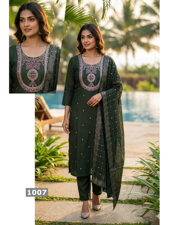 Amrah Wholesale Shree D No 1001 To 08 Barlin Kurti Pant Dupatta Set - Amrah Wholesale