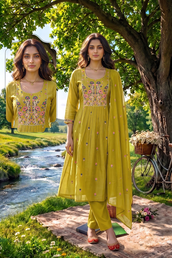 Amrah Wholesale Siddhi Vol 8 Mal Chanderi Embroidered Kurti Set