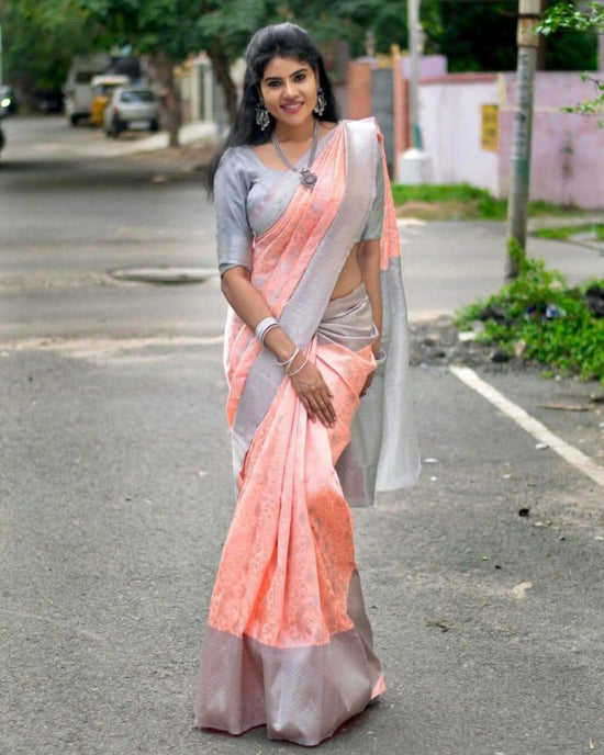 Amrah Wholesale Soft Silk 1034 Lichi Silk Jacquard Work Saree Collection - Amrah Wholesale