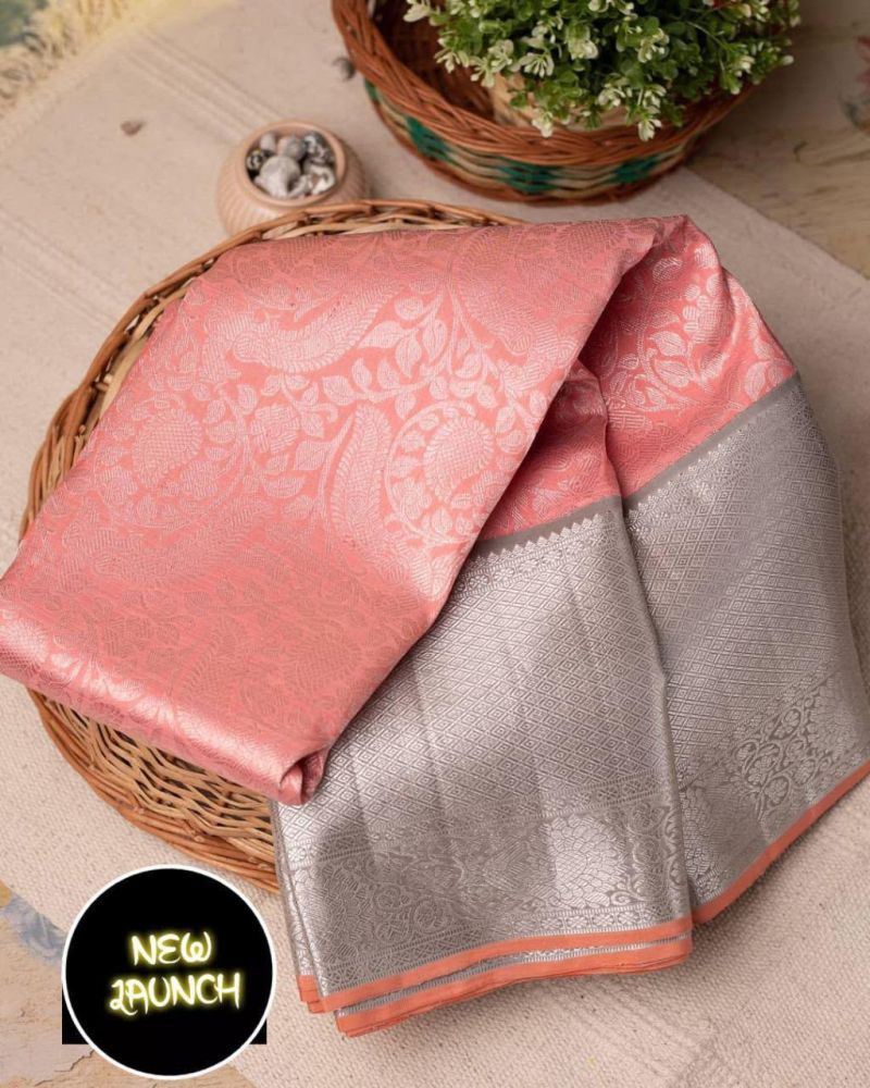 Amrah Wholesale Soft Silk 1034 Lichi Silk Jacquard Work Saree Collection - Amrah Wholesale