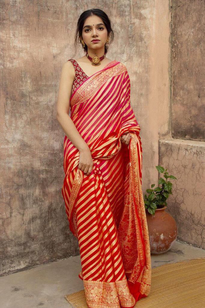 Amrah Wholesale Soft Silk 1067 Lichi Silk Jacquard Saree