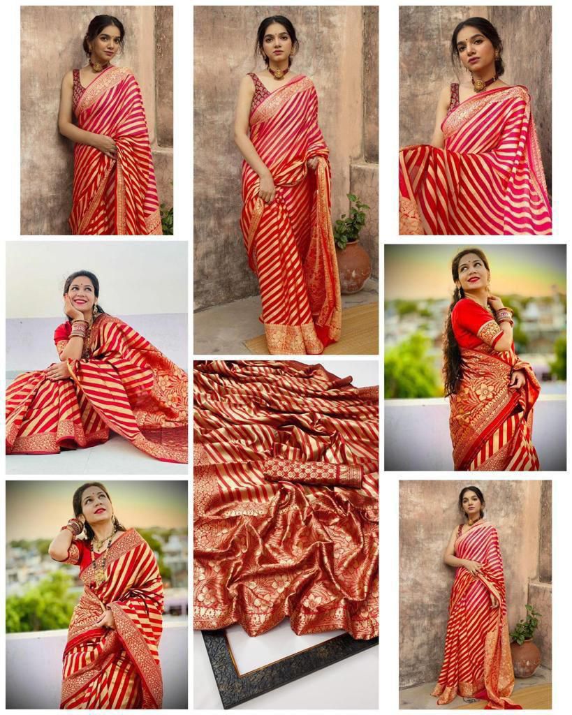 Amrah Wholesale Soft Silk 1067 Lichi Silk Jacquard Saree