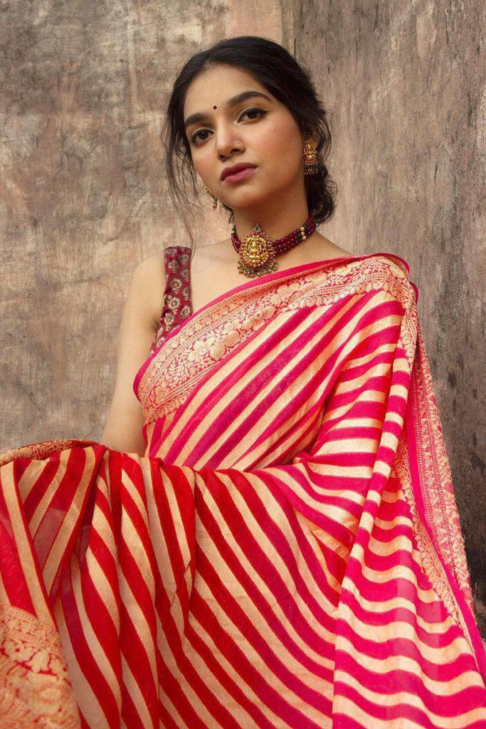 Amrah Wholesale Soft Silk 1067 Lichi Silk Jacquard Saree