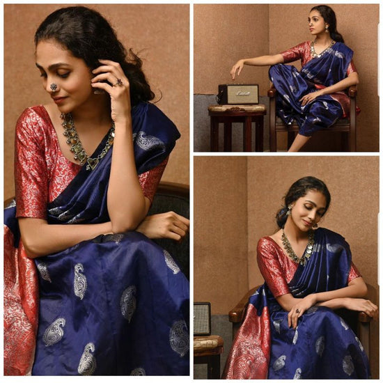 Amrah Wholesale Soft Silk 2053 Soft Lichi Silk Jacquard Work Saree