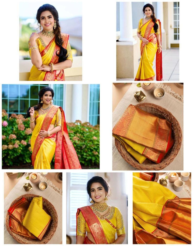 Amrah Wholesale Soft Silk 2092 Lichi Silk Jacquard Work Saree
