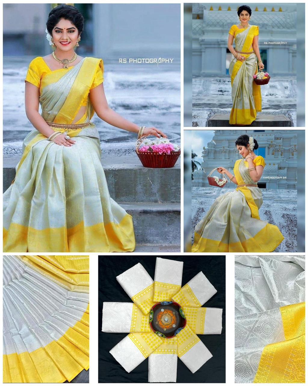 Amrah Wholesale Soft Silk 3083 Lichi Silk Jacquard Saree