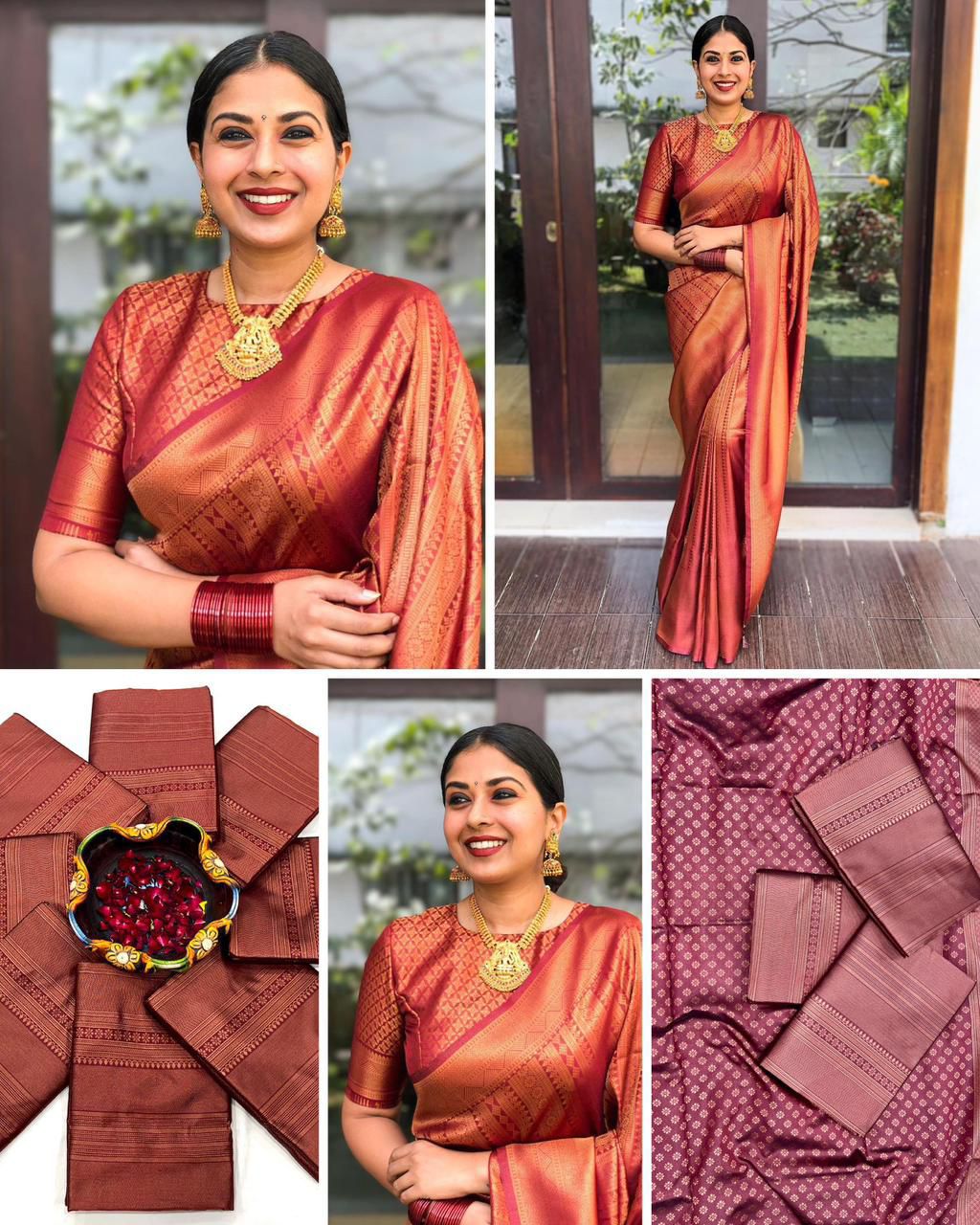 Amrah Wholesale Soft Silk 4009 Lichi Silk Saree - Amrah Wholesale
