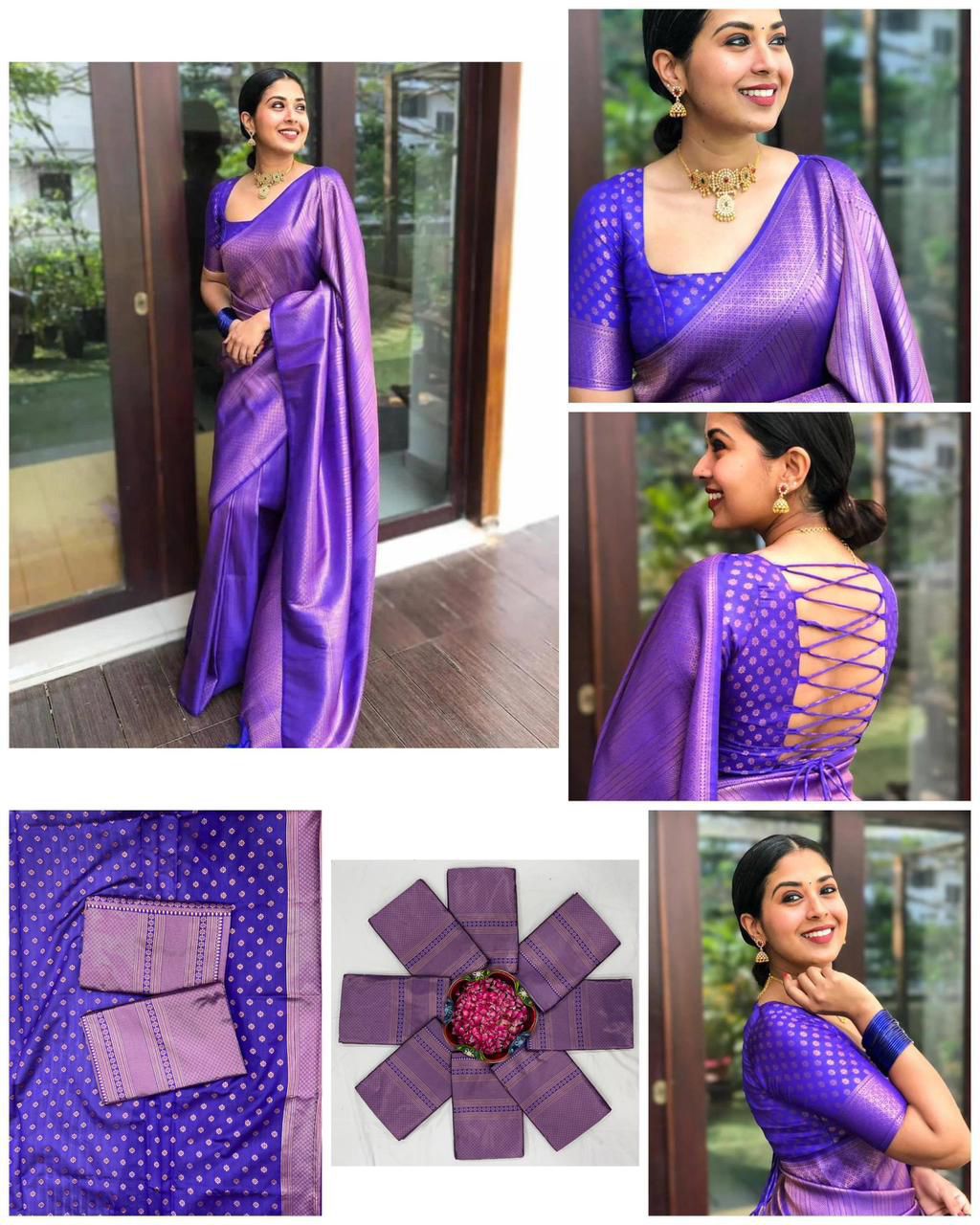 Amrah Wholesale Soft Silk 4009 Lichi Silk Saree - Amrah Wholesale