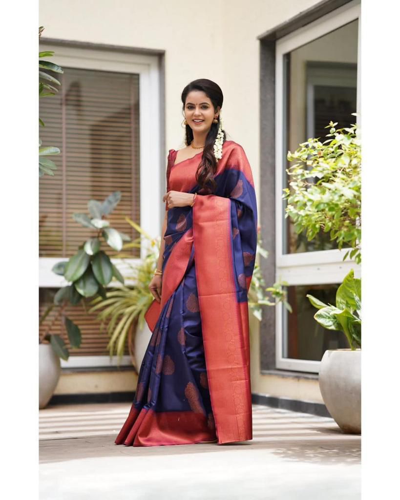 Amrah Wholesale Soft Silk 4059 Lichi Silk Jacquard Work Saree