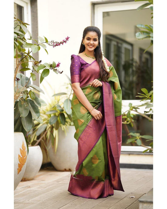 Amrah Wholesale Soft Silk 4059 Lichi Silk Jacquard Work Saree