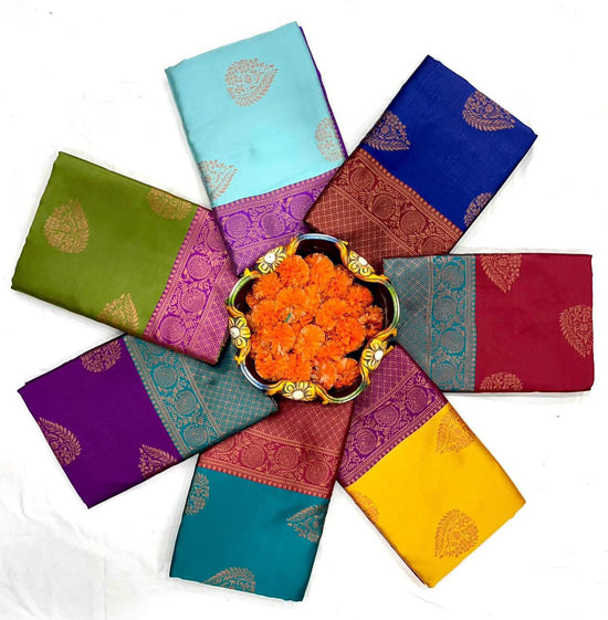 Amrah Wholesale Soft Silk 4059 Lichi Silk Jacquard Work Saree