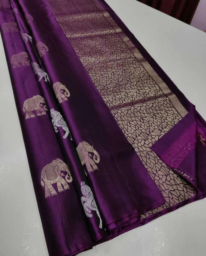 Amrah Wholesale Soft Silk 5014 Lichi Silk Saree - Amrah Wholesale