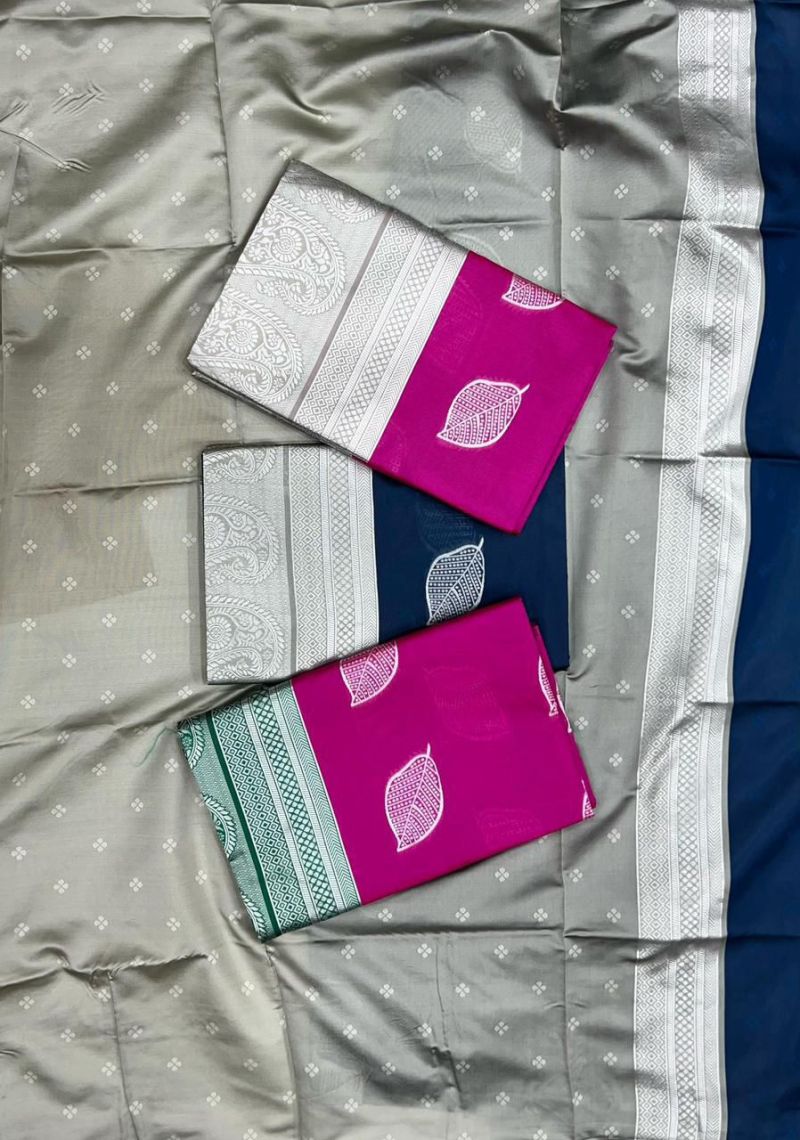 Amrah Wholesale Soft Silk 5017 Lichi Silk Jacquard Work Saree - Amrah Wholesale