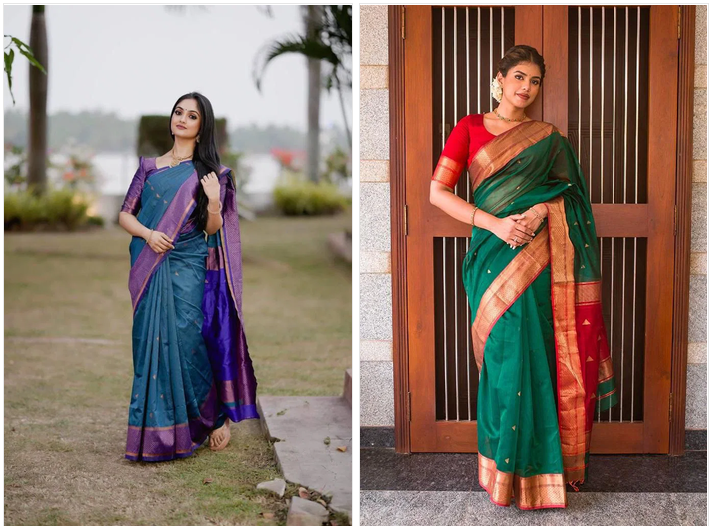 Amrah Wholesale Soft Silk 5046 Lichi Silk Jacquard Work Saree