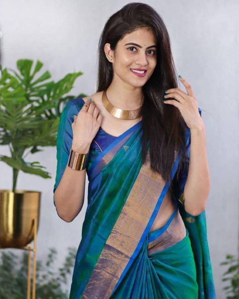 Amrah Wholesale Soft Silk 5046 Lichi Silk Jacquard Work Saree