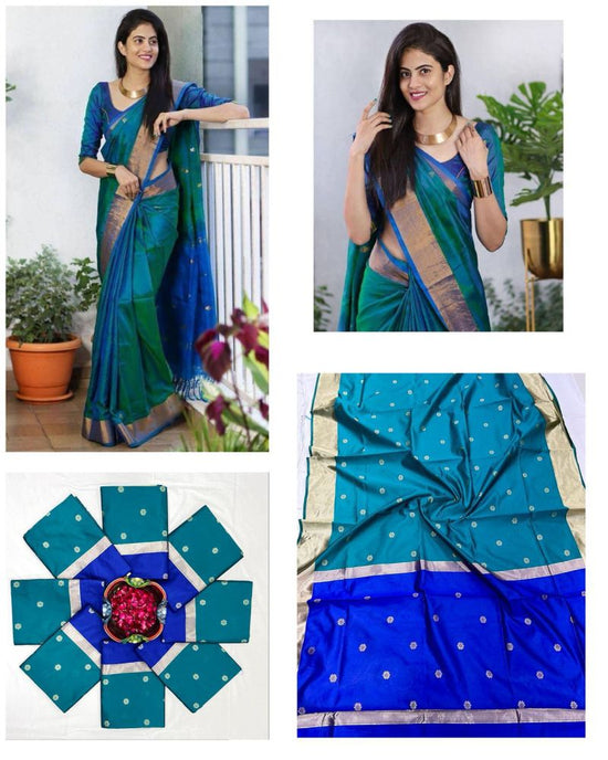 Amrah Wholesale Soft Silk 5046 Lichi Silk Jacquard Work Saree