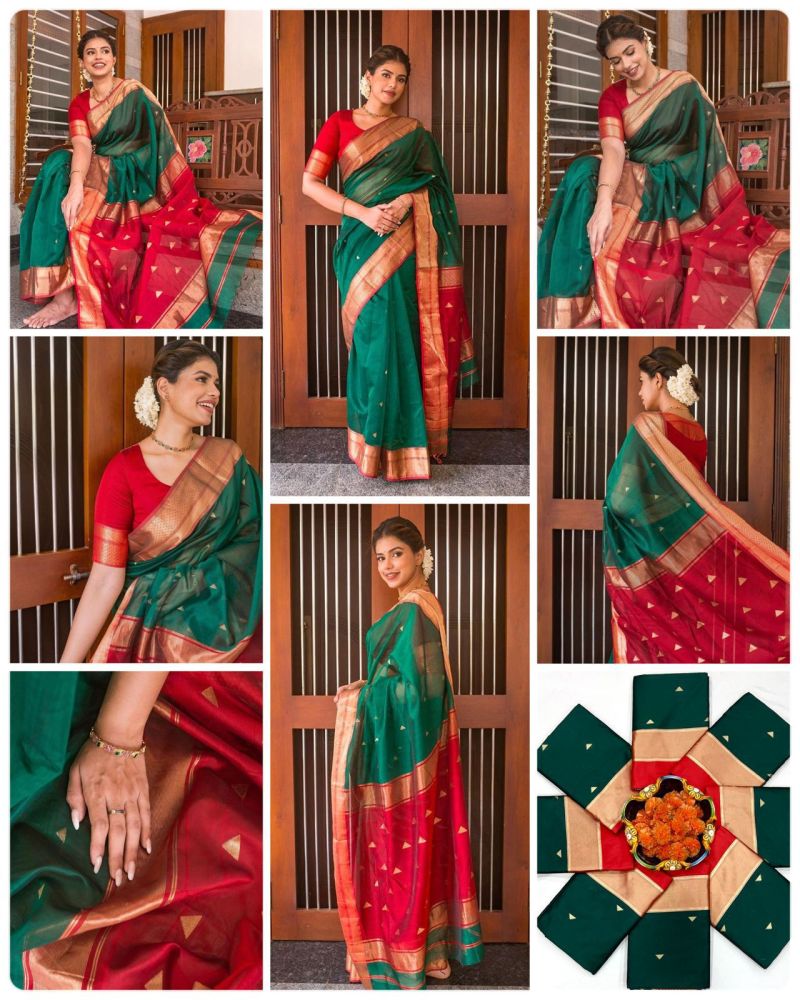 Amrah Wholesale Soft Silk 5046 Lichi Silk Jacquard Work Saree