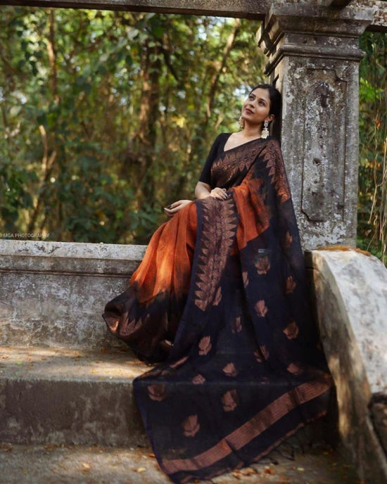 Amrah Wholesale Soft Silk 5053 Soft Linen Slab Saree