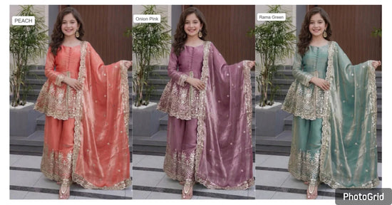 Amrah Wholesale St D No 122 Fandy Silk Girls Ethnic Dress