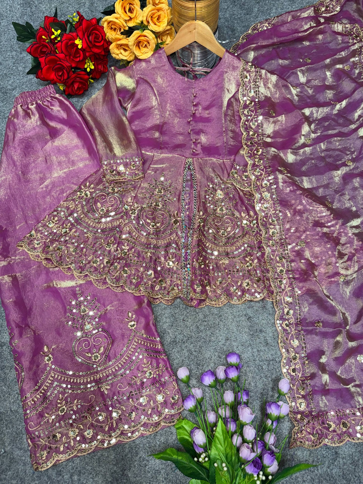 Amrah Wholesale St D No 122 Fandy Silk Girls Ethnic Dress