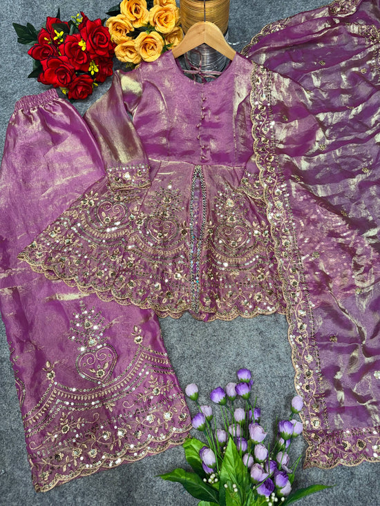 Amrah Wholesale St D No 122 Fandy Silk Girls Ethnic Dress