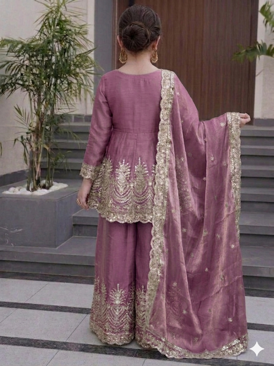 Amrah Wholesale St D No 122 Fandy Silk Girls Ethnic Dress
