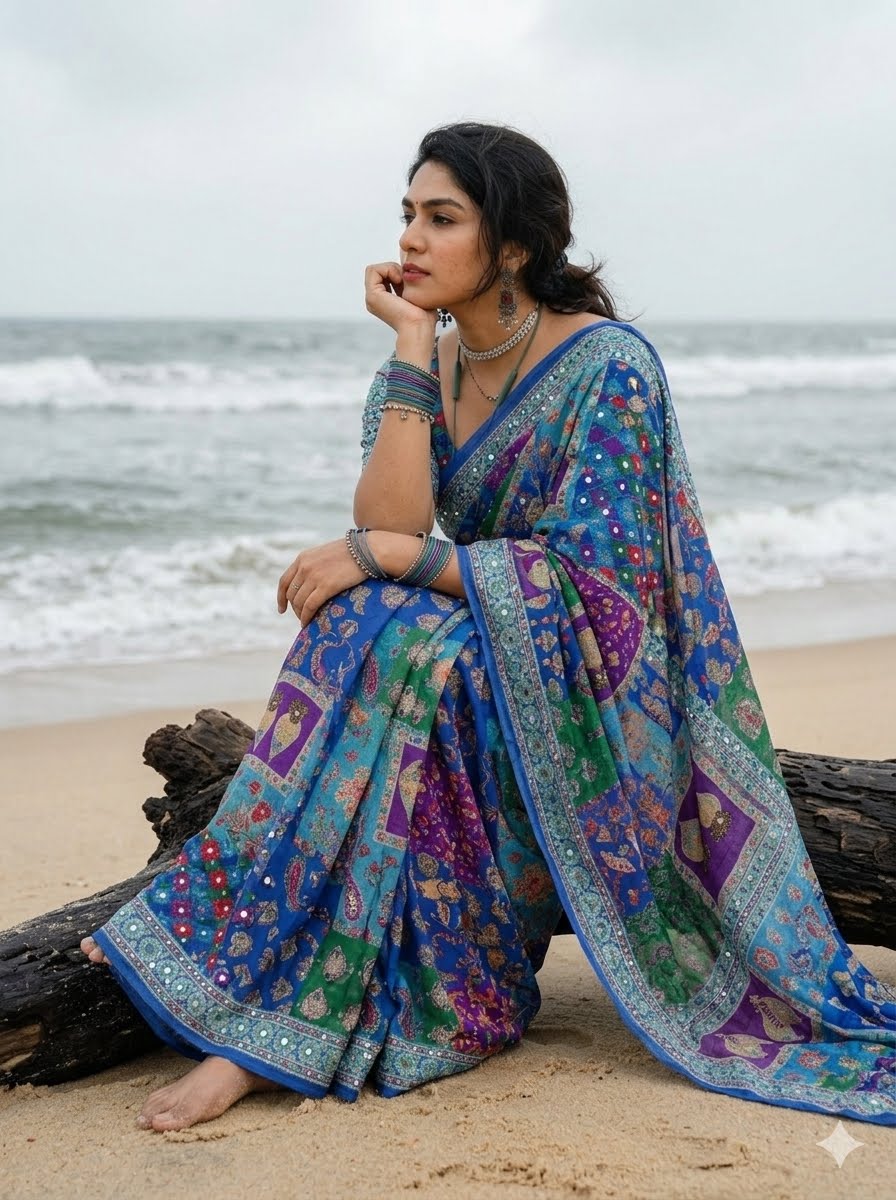 Amrah Wholesale St D No 124 Chinon Silk Designer Saree - Amrah Wholesale