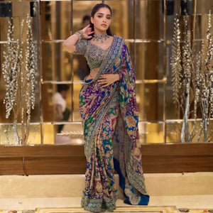 Amrah Wholesale St D No 124 Chinon Silk Designer Saree