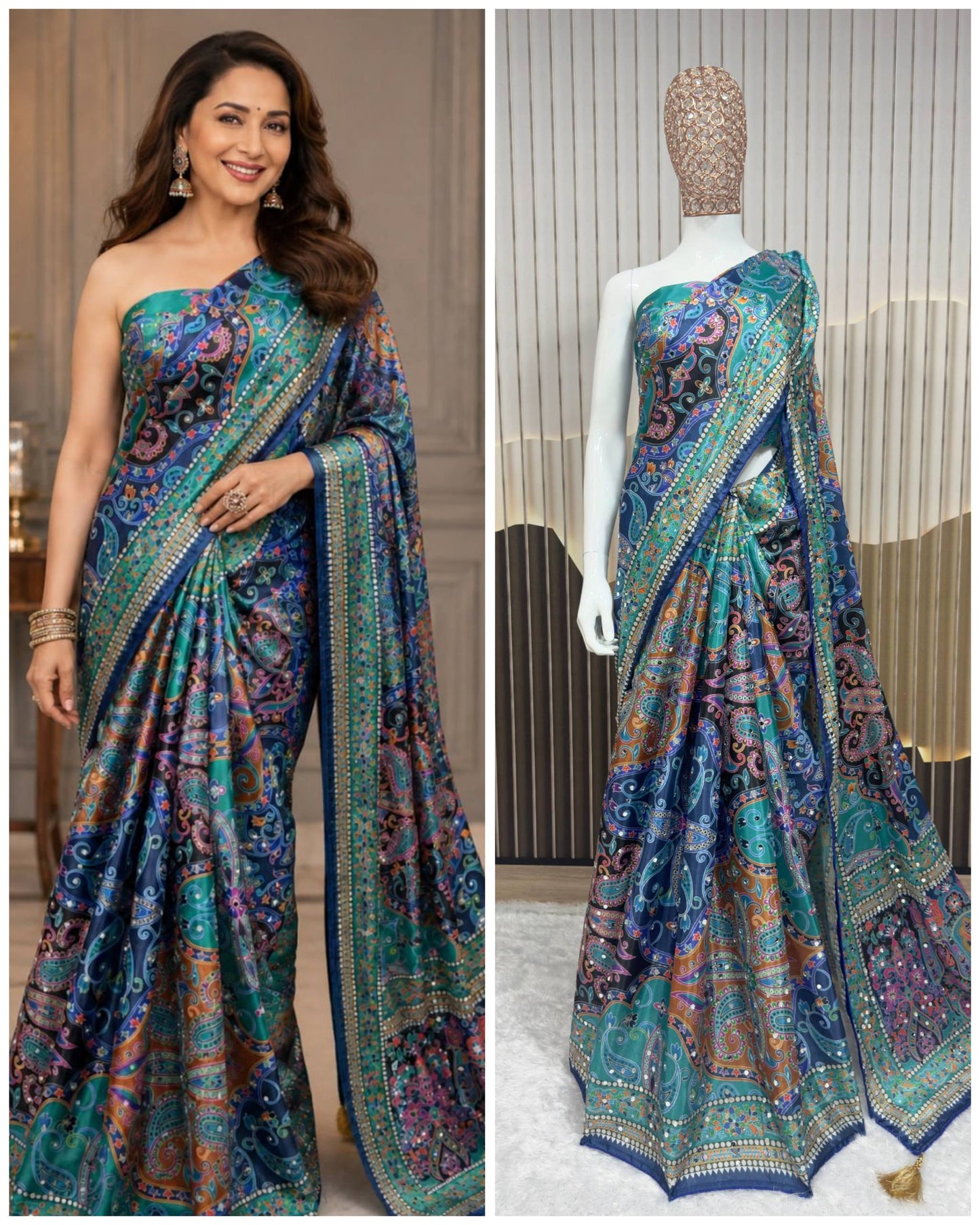 Amrah Wholesale St D No 130 Chinon Silk Saree