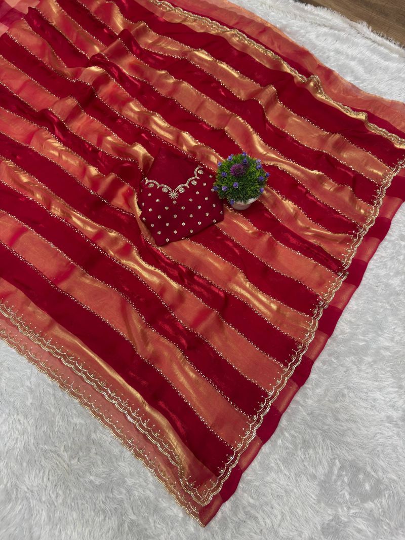 Amrah Wholesale St D No 156 Space Silk Jarkan Work Saree Collection