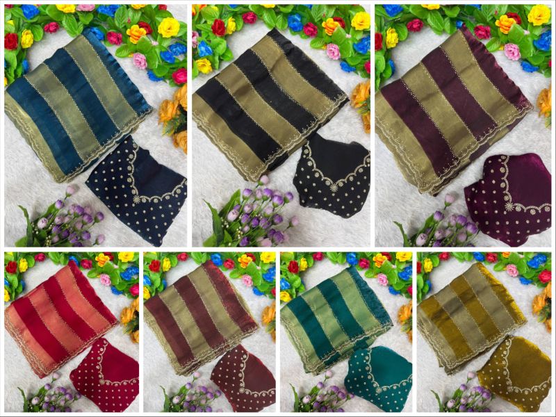 Amrah Wholesale St D No 156 Space Silk Jarkan Work Saree Collection