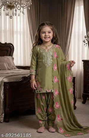Amrah Wholesale St D No 164 Premium Silk Embroidered Girls Ethnic Dress - Amrah Wholesale