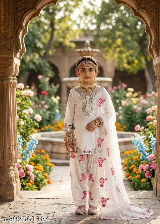 Amrah Wholesale St D No 164 Premium Silk Embroidered Girls Ethnic Dress