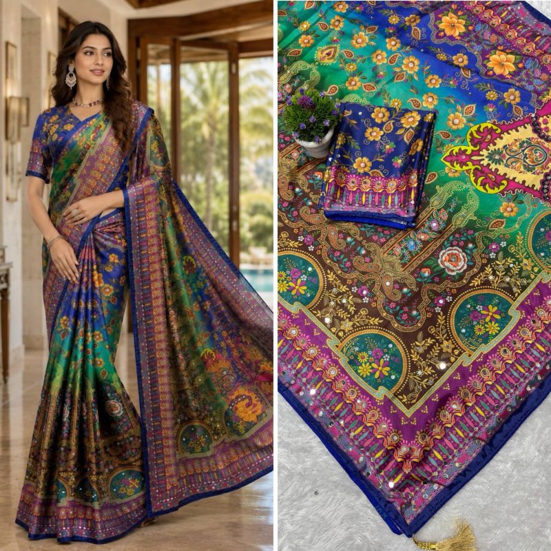 Amrah Wholesale St D No 167 Soft Chinon Silk Saree