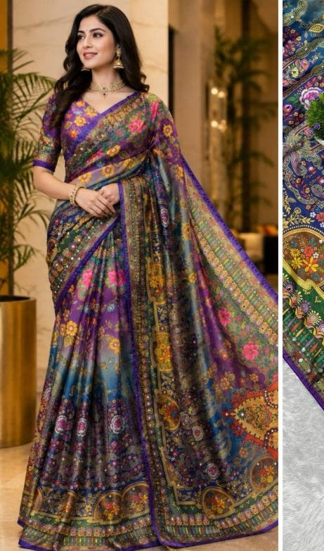 Amrah Wholesale St D No 167 Soft Chinon Silk Saree