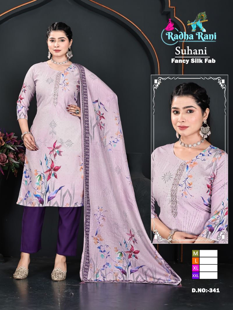 Amrah Wholesale Suhani Combo 1 Silk Digital Printed Kurti Pant Dupatta Set - Amrah Wholesale