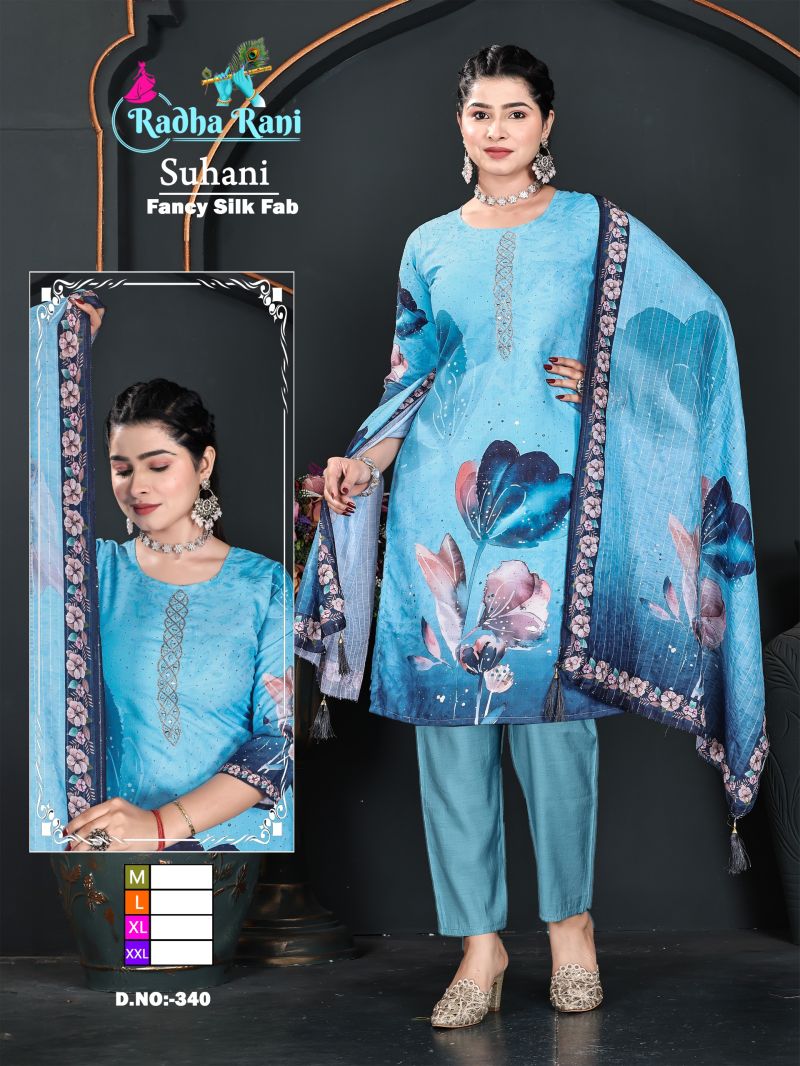 Amrah Wholesale Suhani Combo 1 Silk Digital Printed Kurti Pant Dupatta Set - Amrah Wholesale